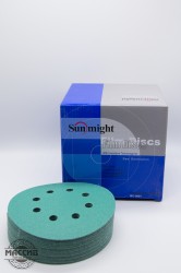 Круг шлифовальный. SUNMIGHT 125ММ Р320 8ОТВ. Зеленый